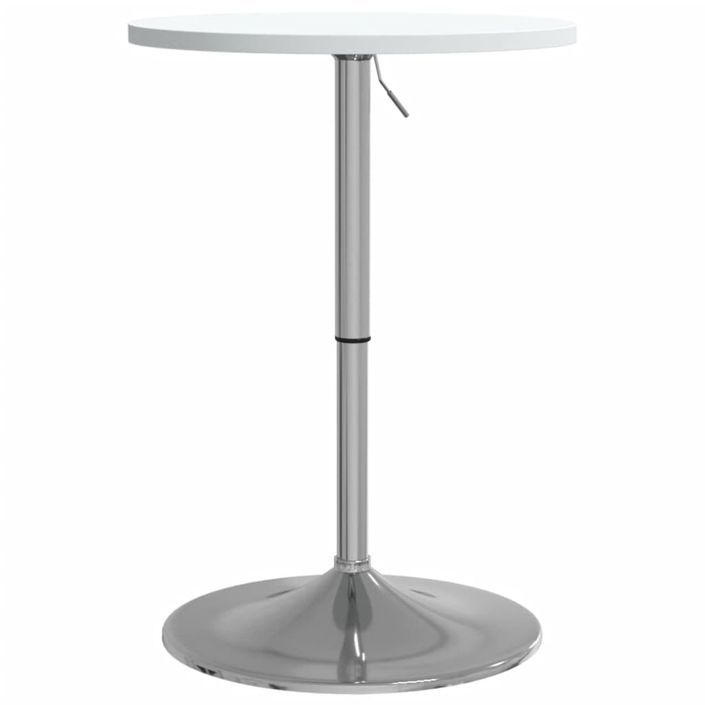 Table de bar blanc 50x50x90cm bois d'ingénierie et acier chromé - Photo n°1