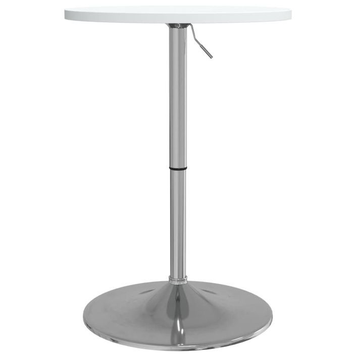 Table de bar blanc 50x50x90cm bois d'ingénierie et acier chromé - Photo n°5