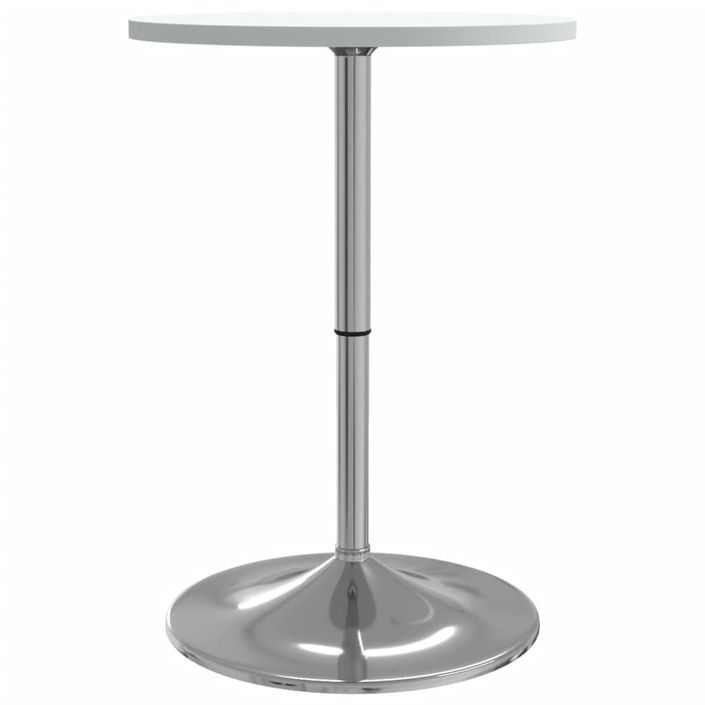 Table de bar blanc 50x50x90cm bois d'ingénierie et acier chromé - Photo n°6