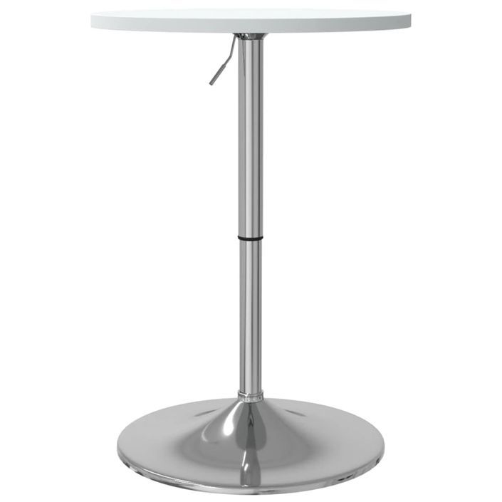 Table de bar blanc 50x50x90cm bois d'ingénierie et acier chromé - Photo n°7