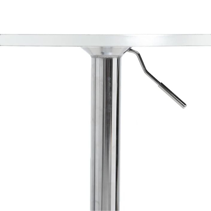 Table de bar blanc 50x50x90cm bois d'ingénierie et acier chromé - Photo n°8