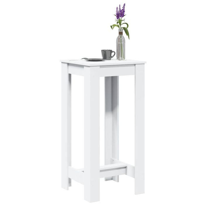 Table de bar blanc 51x50x103,5 cm bois d'ingénierie - Photo n°1