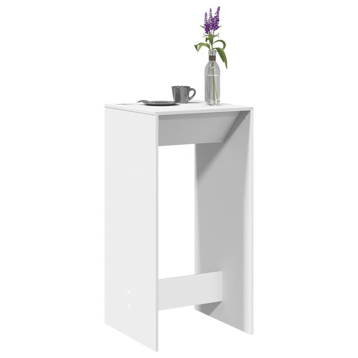 Table de bar blanc 51x50x103,5 cm bois d'ingénierie - Photo n°1