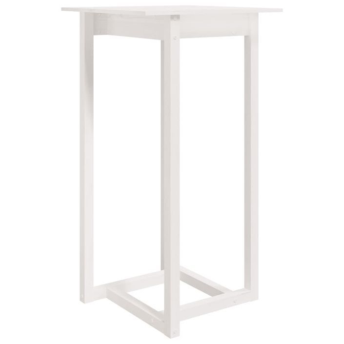 Table de bar Blanc 60x60x110 cm Bois massif de pin - Photo n°2