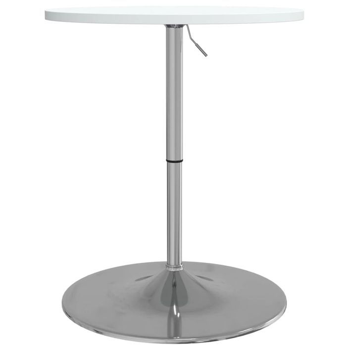 Table de bar blanc 60x60x90cm bois d'ingénierie et acier chromé - Photo n°5