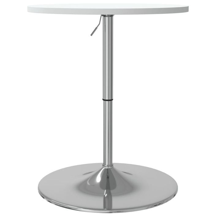 Table de bar blanc 60x60x90cm bois d'ingénierie et acier chromé - Photo n°7