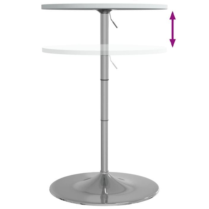 Table de bar blanc 60x60x90cm bois d'ingénierie et acier chromé - Photo n°9