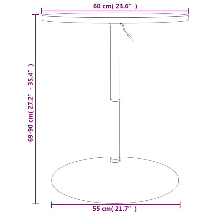 Table de bar blanc 60x60x90cm bois d'ingénierie et acier chromé - Photo n°10
