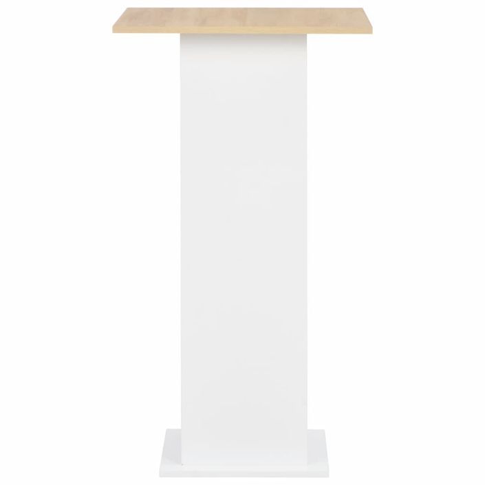 Table de bar Blanc et chêne Sonoma 60x60x110 cm - Photo n°4
