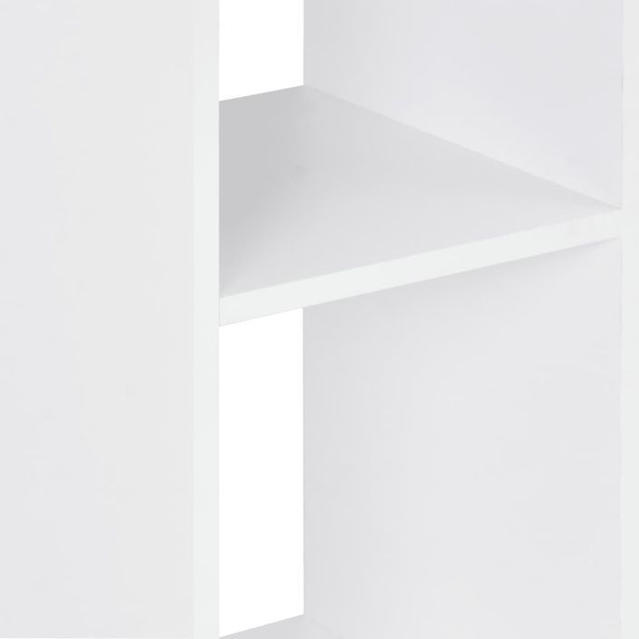 Table de bar Blanc et chêne Sonoma 60x60x110 cm - Photo n°5