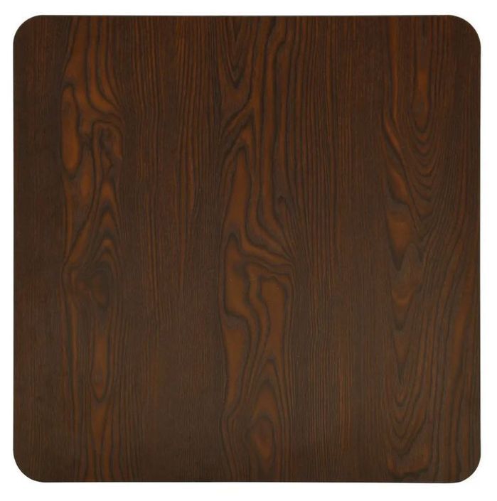 Table de bar bois foncé et pieds métal noir Riner 70 cm - Photo n°3