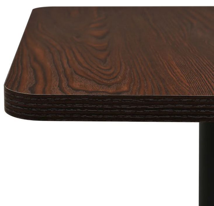 Table de bar bois foncé et pieds métal noir Riner 70 cm - Photo n°4
