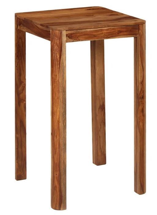 Table de bar bois massif foncé Olich 60 cm - Photo n°1