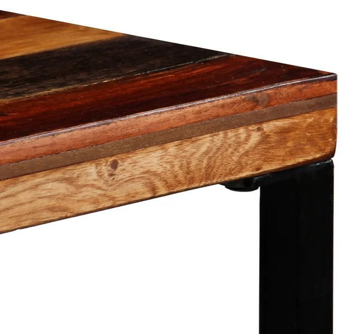 Table de bar bois massif recyclé et pieds métal noir Bazza 120 cm - Photo n°4