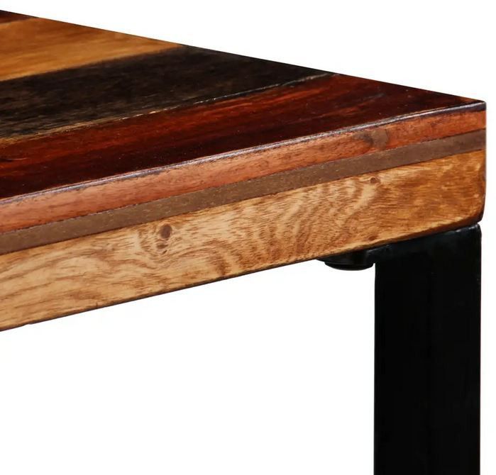 Table de bar bois massif recyclé et pieds métal noir Bazza 70 cm - Photo n°6
