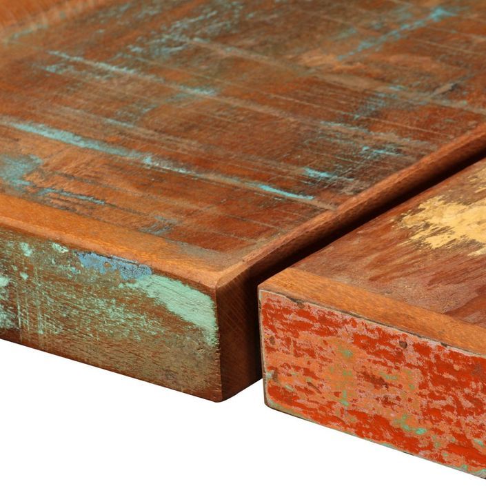 Table de bar bois reconditionné et pieds acier noir Unik 180 - Photo n°4