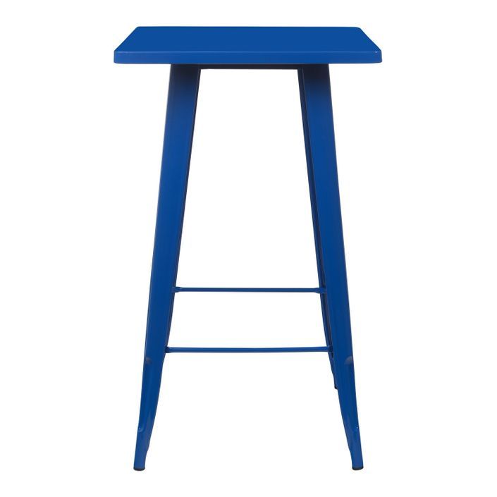 Table de bar carrée acier brillant bleu marine Kontoir 60 cm - Photo n°2