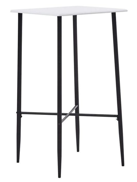 Table de bar carrée bois blanc et pieds métal noir Anivu 60 cm - Photo n°1