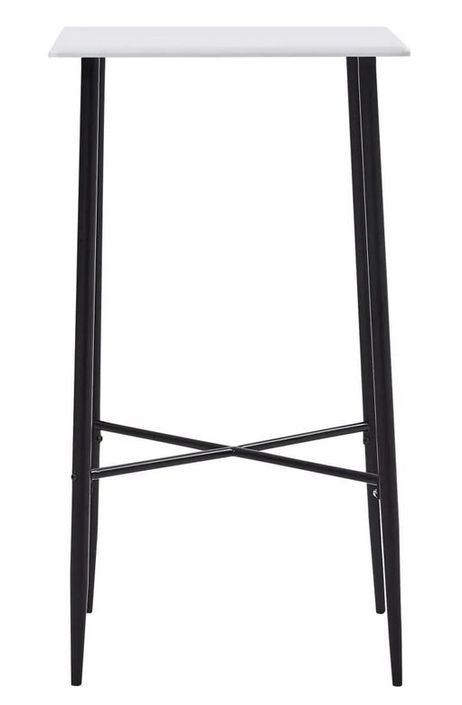 Table de bar carrée bois blanc et pieds métal noir Anivu 60 cm - Photo n°2