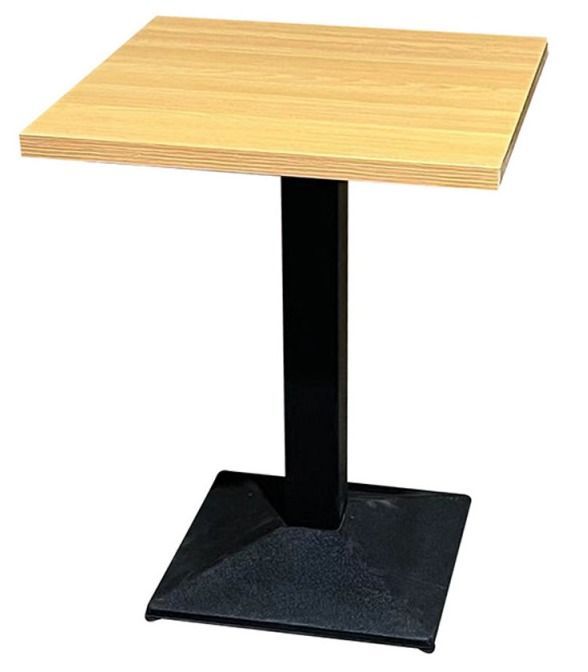 Table de bar carrée bois clair et pied acier noir Snooka 70 cm - Photo n°1