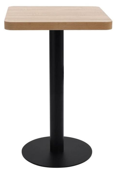 Table de bar carrée bois clair et pied métal noir Kalas 50 cm - Photo n°2