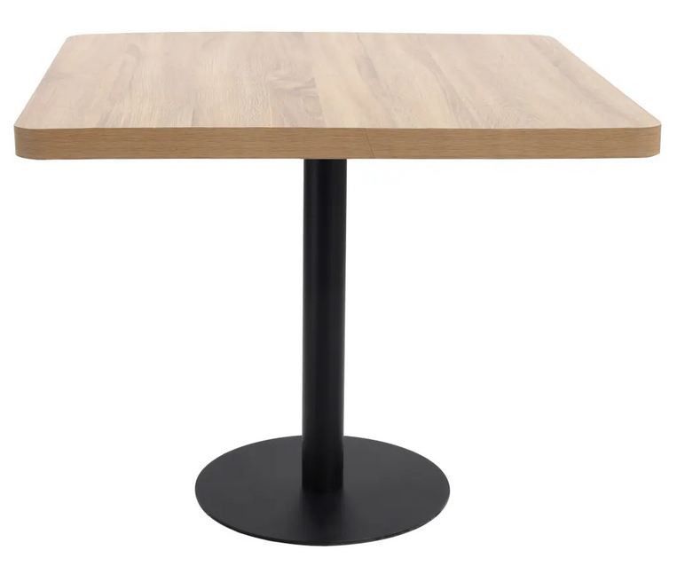 Table de bar carrée bois clair et pied métal noir Kalas 80 cm - Photo n°2
