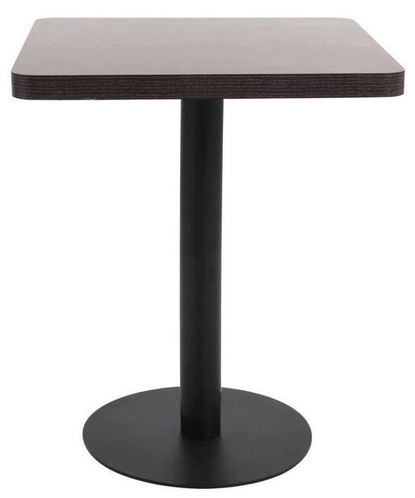 Table de bar carrée bois foncé et pied métal noir Kalas 60 cm - Photo n°2