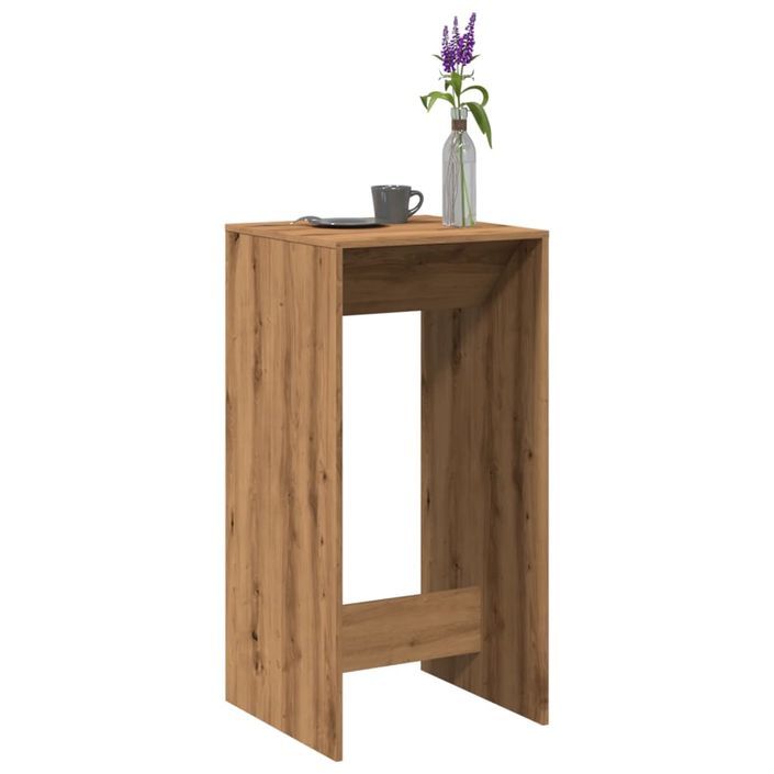 Table de bar chêne artisanal 51x50x103,5 cm bois d'ingénierie - Photo n°1