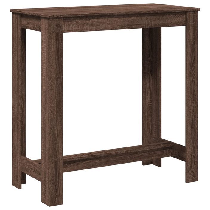 Table de bar chêne marron 102x50x103,5 cm bois d'ingénierie - Photo n°6