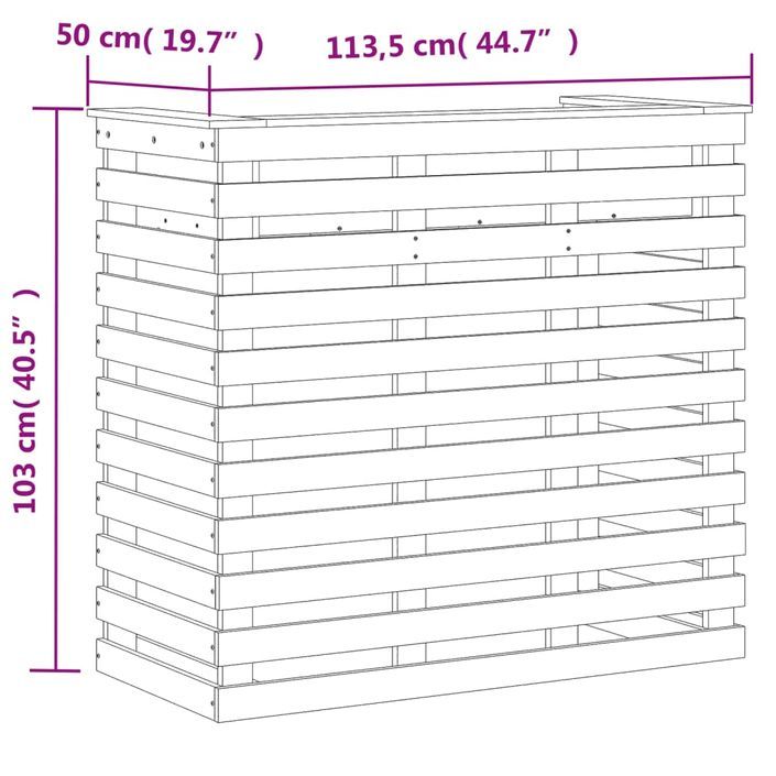 Table de bar d'extérieur 113,5x50x103 cm bois massif de pin - Photo n°9