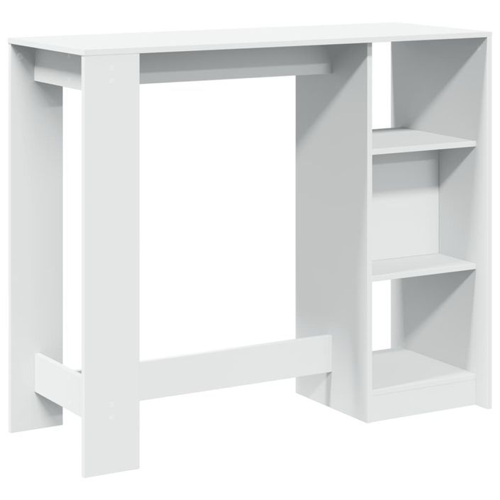 Table de bar et étagère blanc 124x46x103,5 cm bois d'ingénierie - Photo n°6