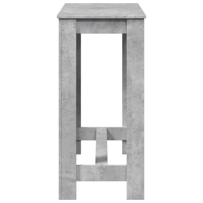 Table de bar gris béton 102x50x103,5 cm bois d'ingénierie - Photo n°5