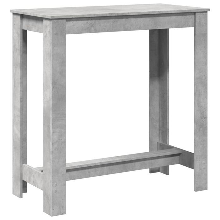 Table de bar gris béton 102x50x103,5 cm bois d'ingénierie - Photo n°6