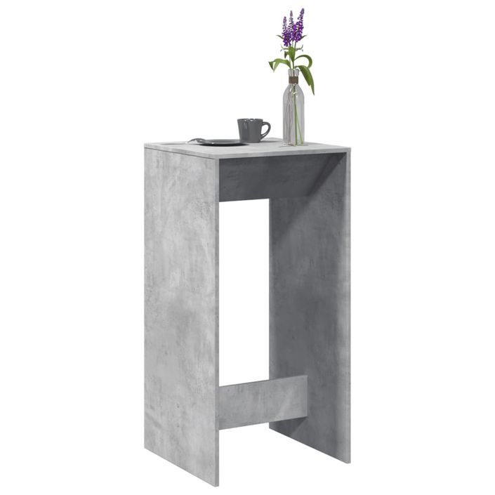 Table de bar gris béton 51x50x103,5 cm bois d'ingénierie - Photo n°1