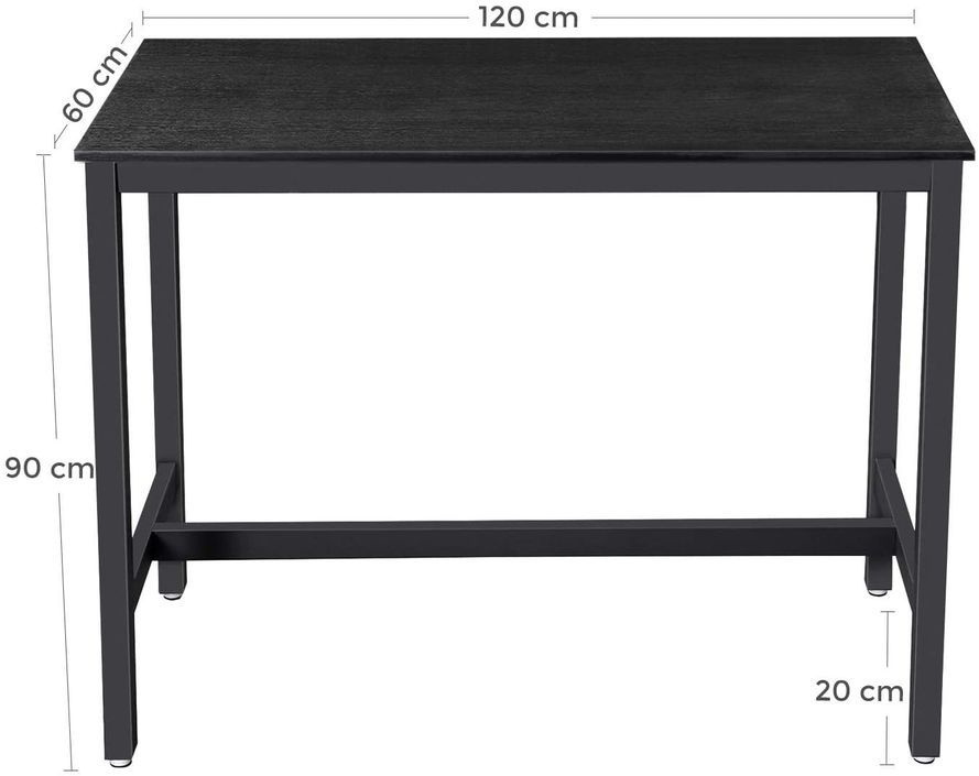 Table de bar industriel acier noir Kaza 120 cm - Photo n°6