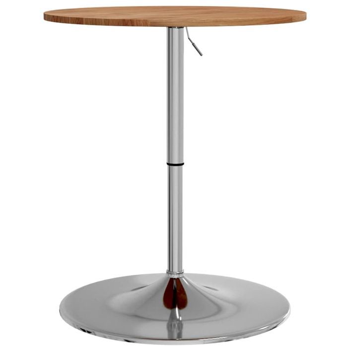 Table de bar marron clair Ø60x89,5 cm bois massif de chêne - Photo n°2