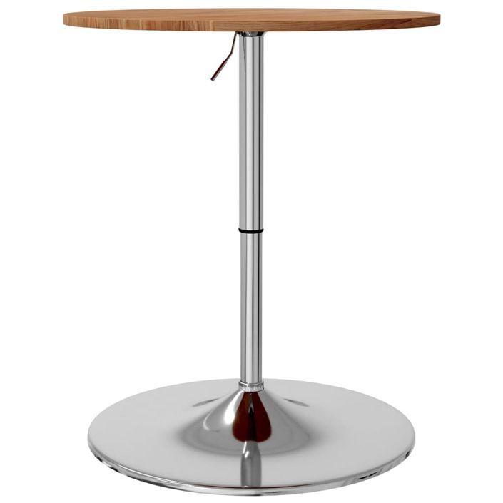 Table de bar marron clair Ø60x89,5 cm bois massif de chêne - Photo n°7