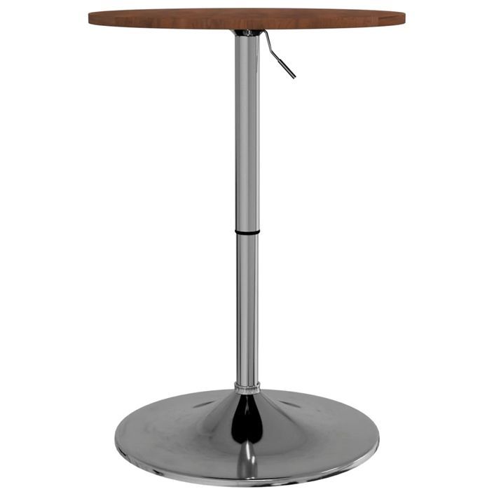 Table de bar marron foncé Ø50x89,5 cm bois massif de chêne - Photo n°5