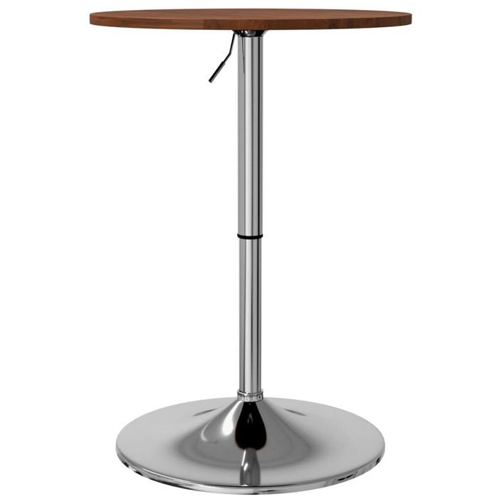 Table de bar marron foncé Ø50x89,5 cm bois massif de chêne - Photo n°7