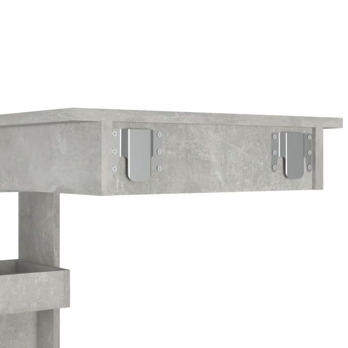 Table de bar murale Gris Béton 102x45x103,5cm Bois d'ingénierie - Photo n°8