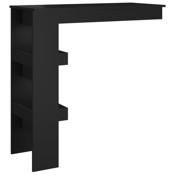 Table de bar murale Noir 102x45x103,5 cm Bois d'ingénierie - Photo n°5