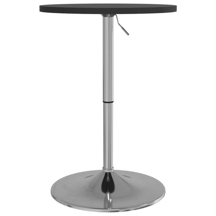 Table de bar noir 50x50x90 cm bois d'ingénierie et acier chromé - Photo n°5