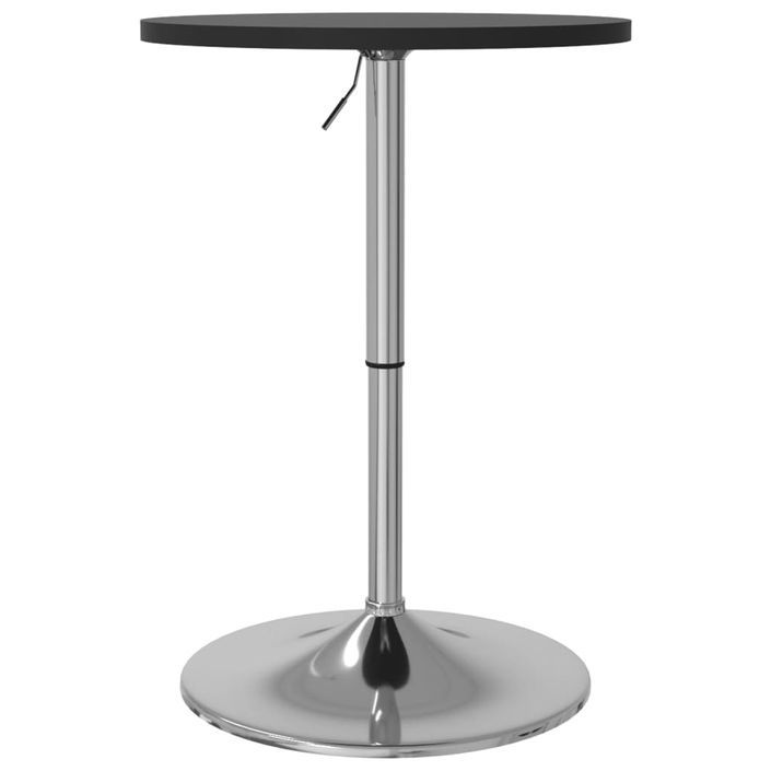 Table de bar noir 50x50x90 cm bois d'ingénierie et acier chromé - Photo n°7