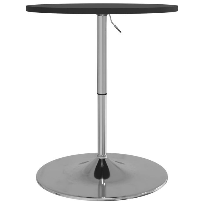 Table de bar noir 60x60x90 cm bois d'ingénierie et acier chromé - Photo n°5