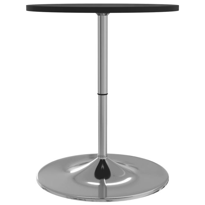 Table de bar noir 60x60x90 cm bois d'ingénierie et acier chromé - Photo n°6