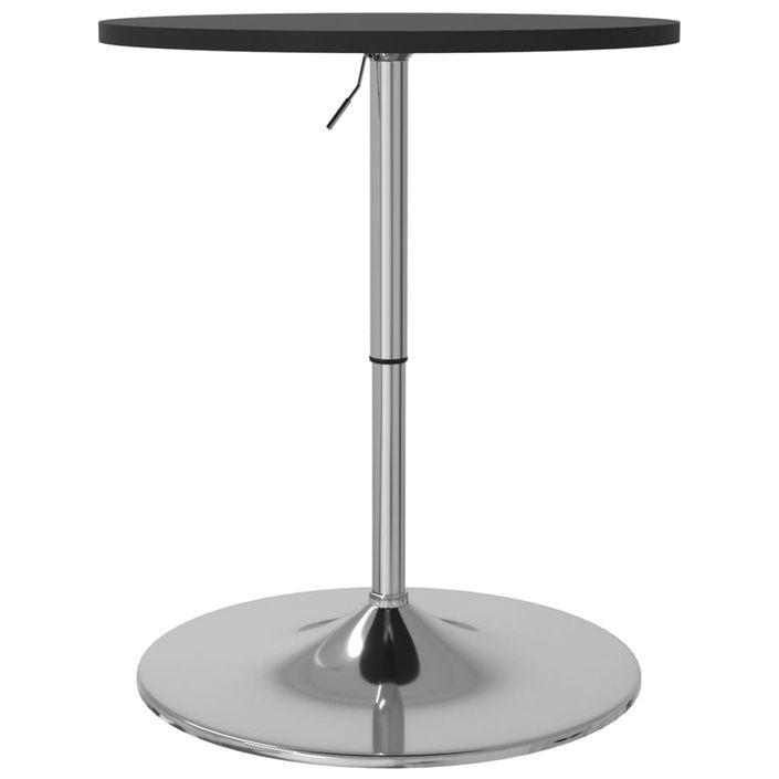 Table de bar noir 60x60x90 cm bois d'ingénierie et acier chromé - Photo n°7