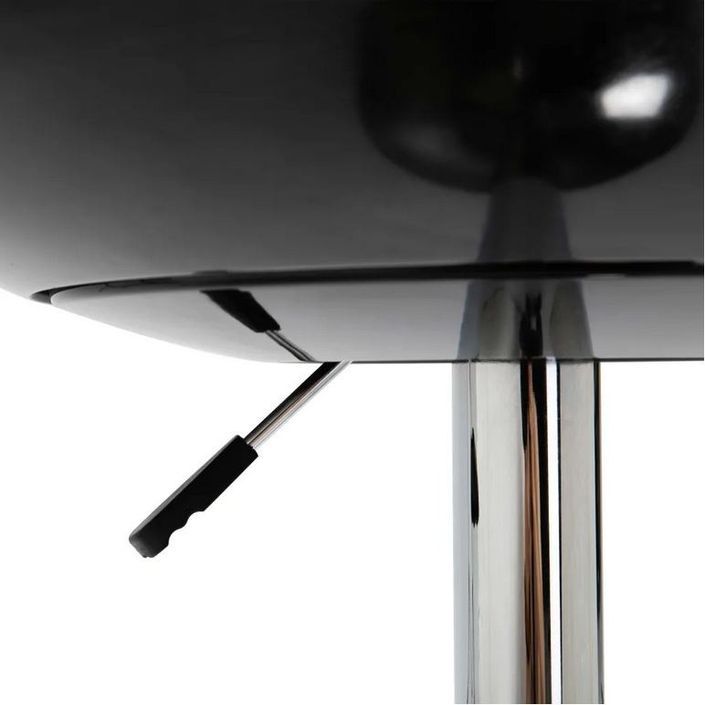 Table de bar réglable plastique noir et pieds métal chromé Pich - Photo n°3