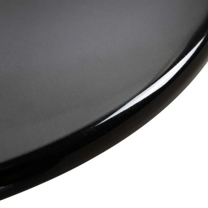 Table de bar réglable plastique noir et pieds métal chromé Pich - Photo n°4