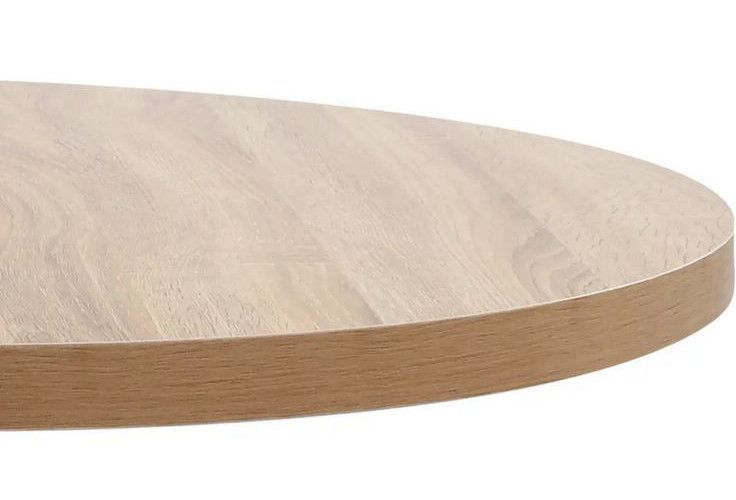 Table de bar ronde bois clair et pieds métal blanc Beth D 40 cm - Photo n°4