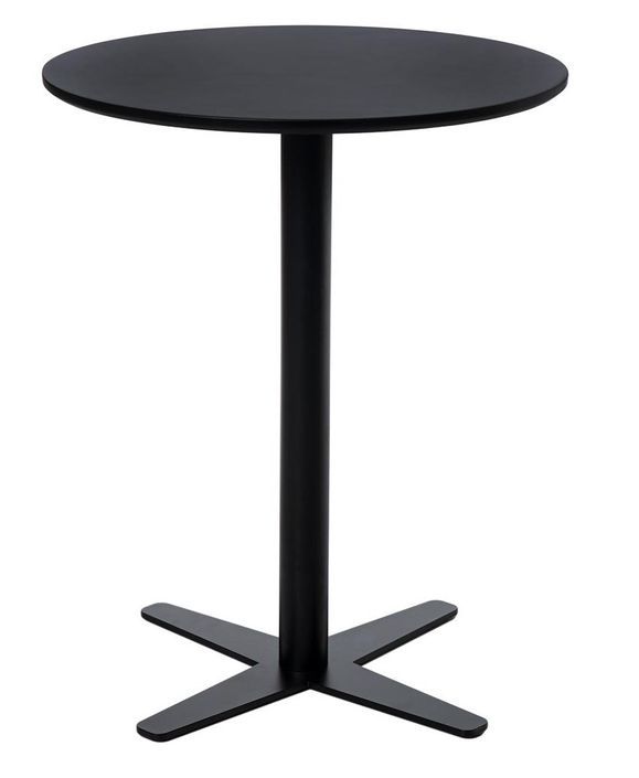 Table de bar ronde bois noir et pieds acier noir Cooky 60 cm - Photo n°1